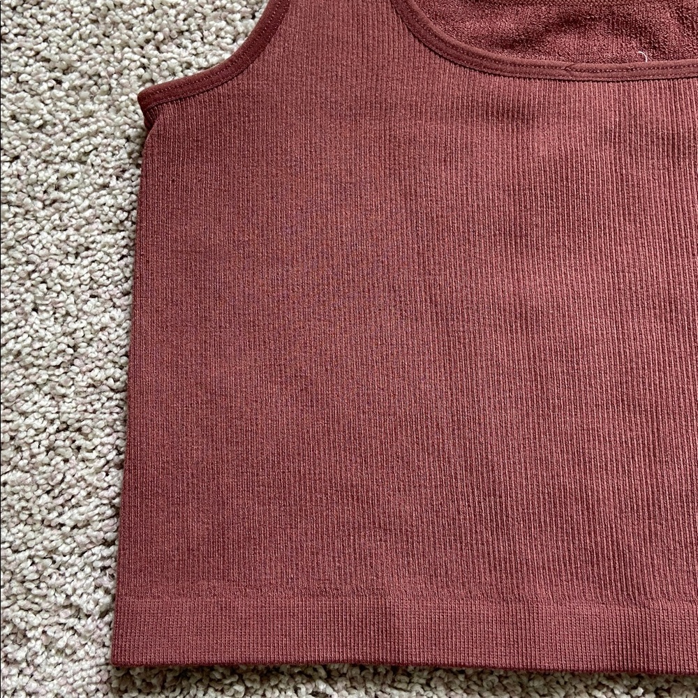 c’est moi • Chestnut Fine Ribbed Cropped Bamboo Tank - Picture 7 of 11